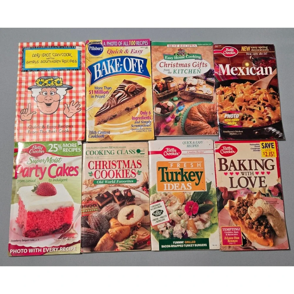 Vintage Cookbook Lot 18 Mixed Pillsbury Jell-O‎ Taste of Home Southern Recipes